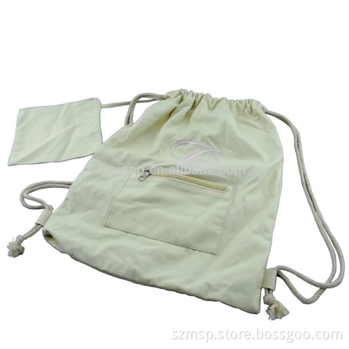 Natural canvas drawstring cinch bag for promotion